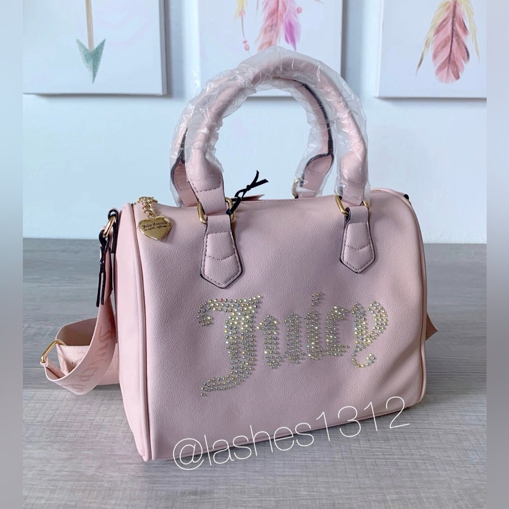 JUICY COUTURE Bag Be Classic II Satchel - Pink with Rhinestones - Picture 4 of 9